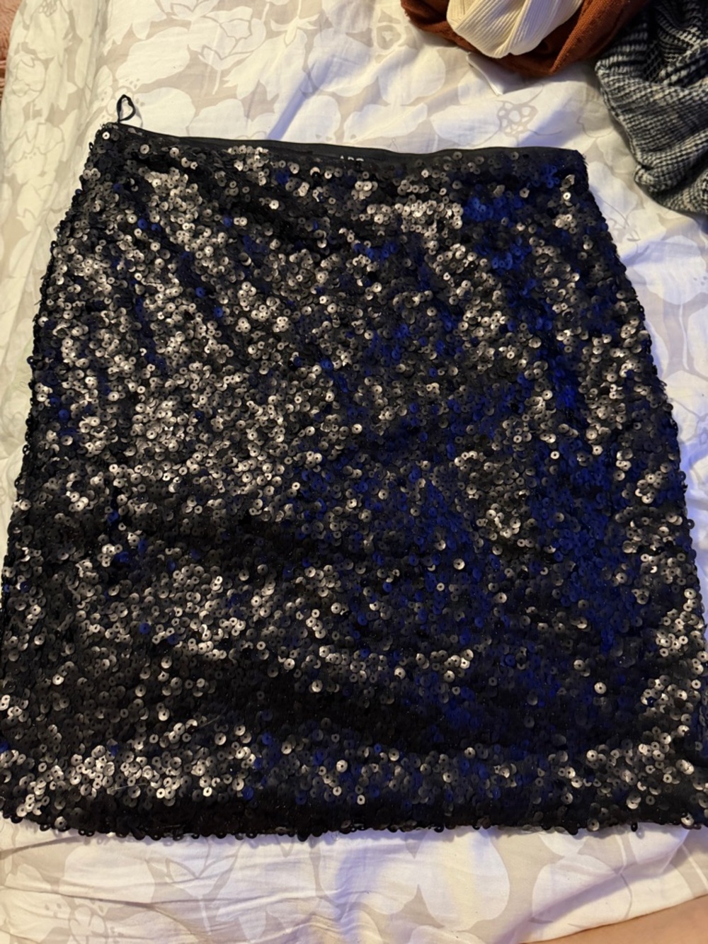 Black Sequin Mini Skirt - Women